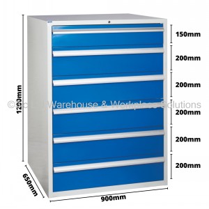 Euroslide Storage Cabinet 6 Drawer 1200mm